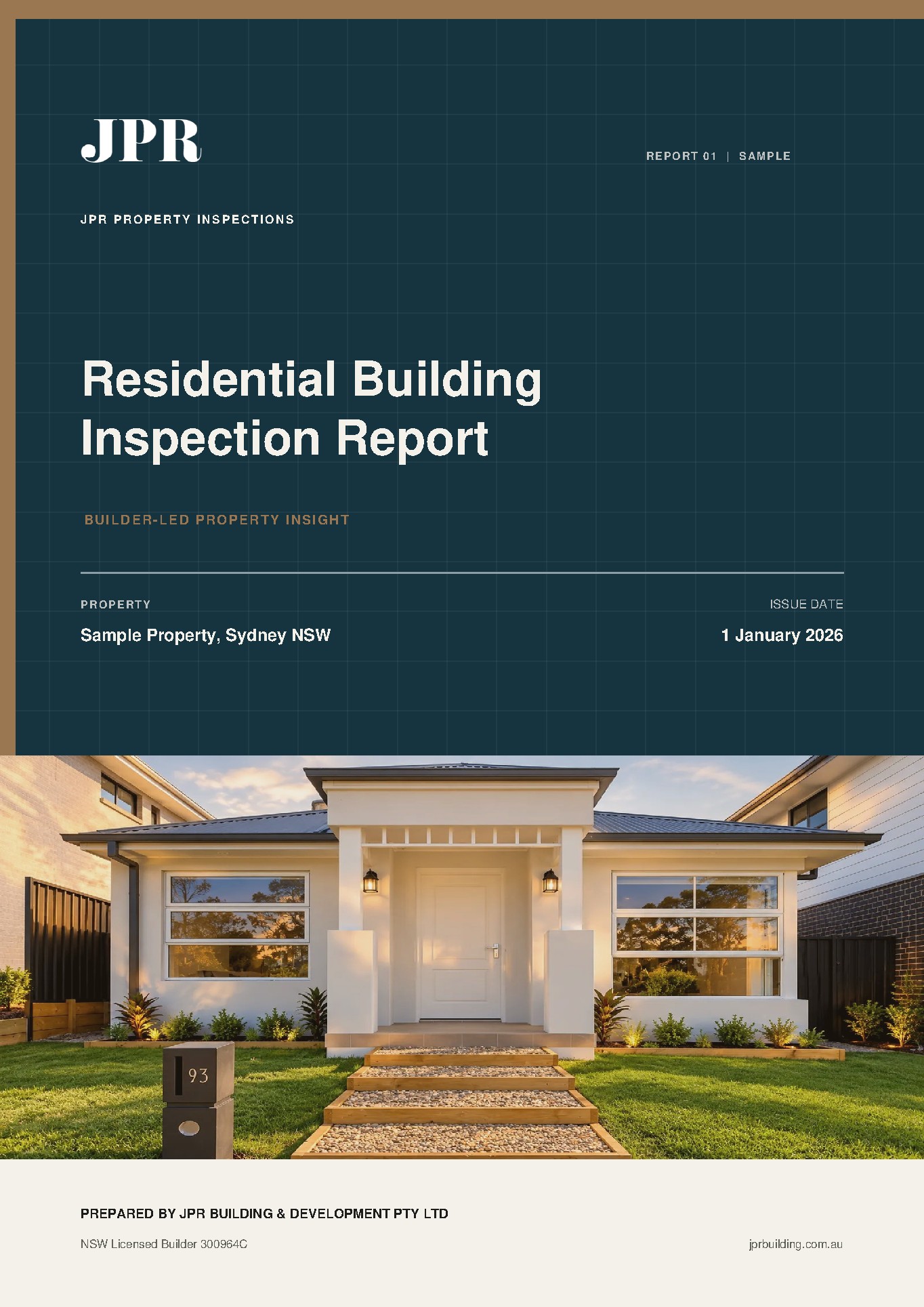 Residential Building Inspection Report sample cover